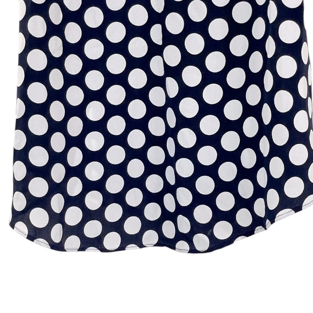 J. Crew Navy and white polka dot crepe camisole size 0